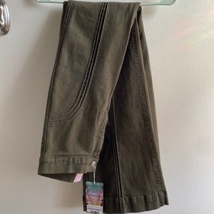 REVICE Denim Rollergirl Flares in Peace and Love (Olive)